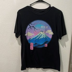 Hot Topic Black Matter Japanese Mountain Shirt!